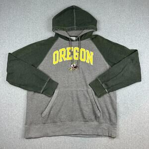 Oregon Ducks‎ Sweatshirt Hoodie Grey Green Embroidered XL Champion NCAA Football